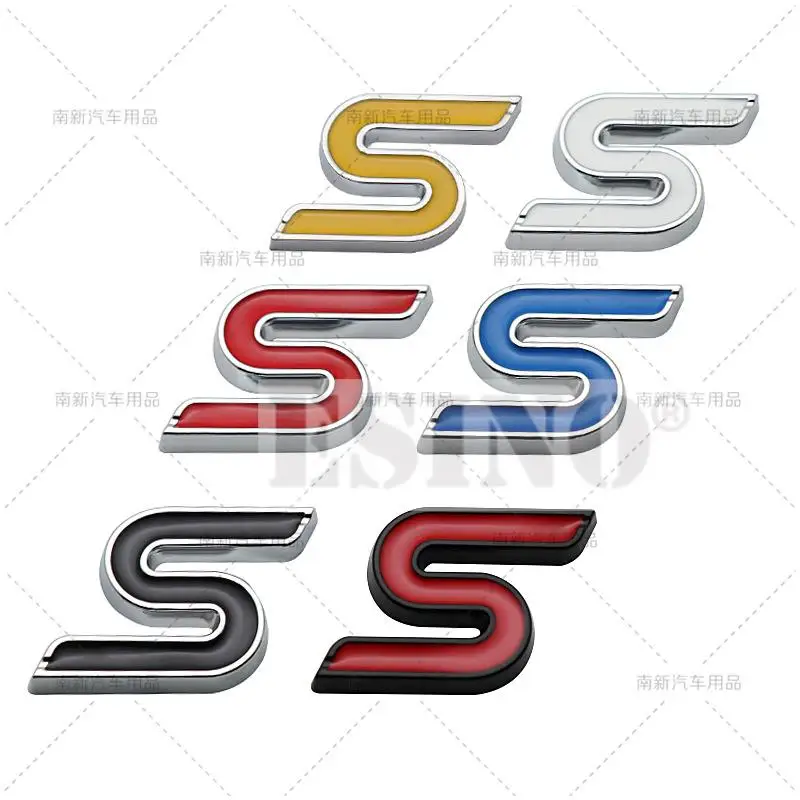 

100 x 3D S Car Trunk Metal Badges Emblems Rear Body Tailgate Accessories Adhesive Styling Badges for Ford Focus Fiesta Edge