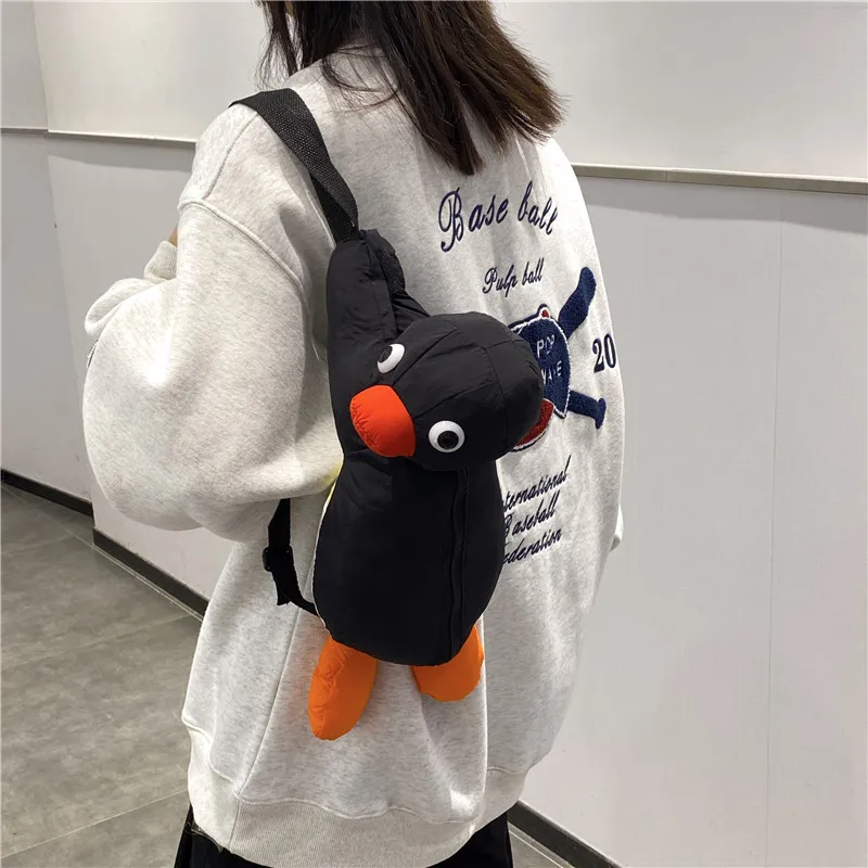 

Nylon Penguin Backpack Fashion Personality Doll Style Bag for Children Girl Funny Shoulder Bag Mini Knapsack Bags