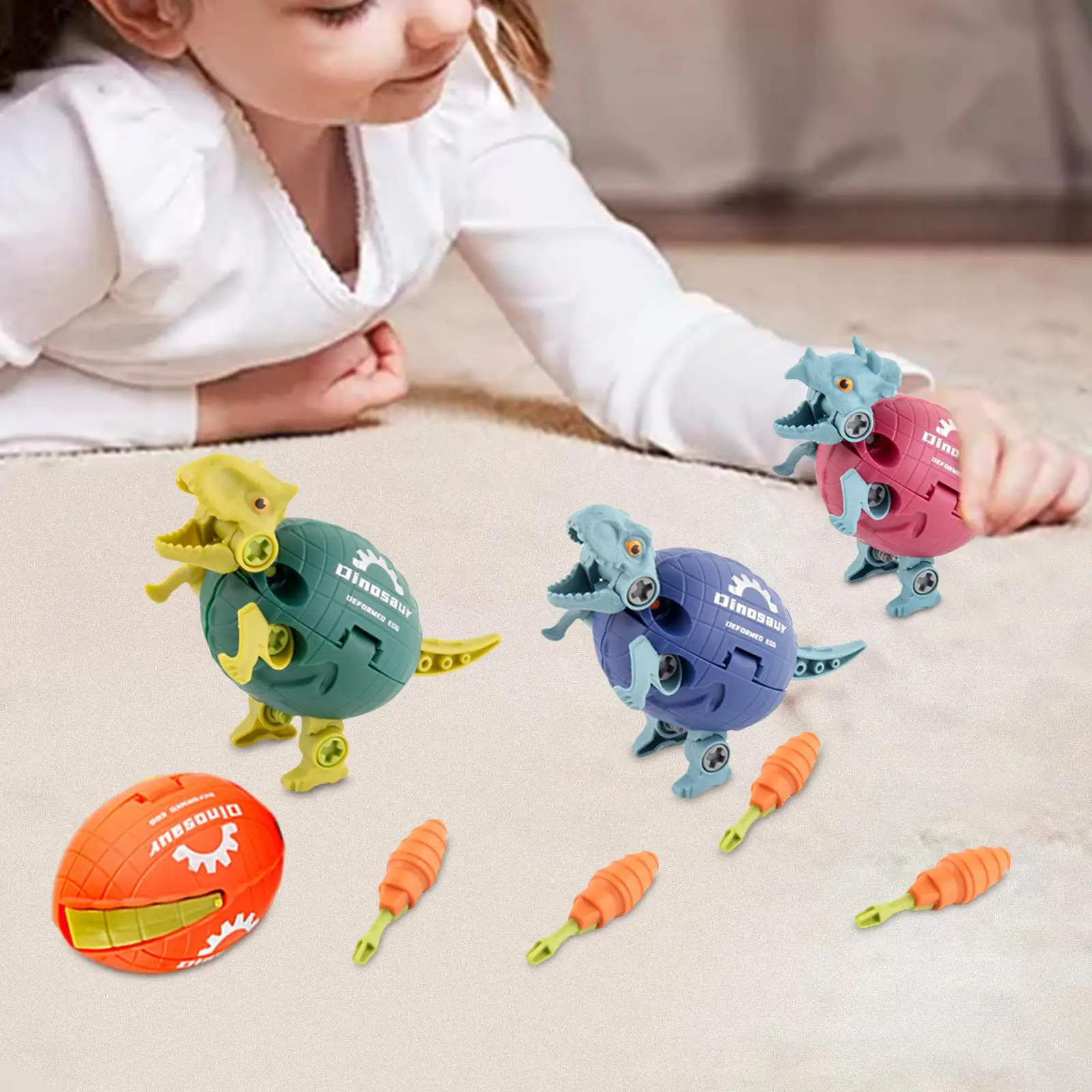 

Pack-4 Kids Dino Eggs Dinosaur Assembly DIY Toy ,Inspire Child'S Imagination Hand-On Ability Creative Engineering Stem Games