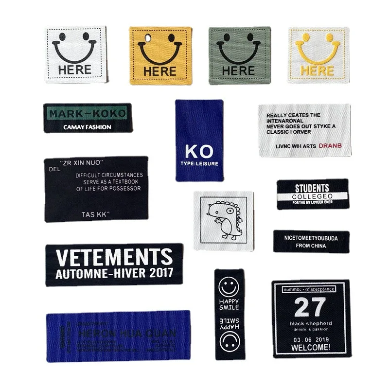 

Cute Letters Garment Labels Sewing on Clothing Tag Patches Washable Eco-Friendly Private Labels Custom Label Wholesale