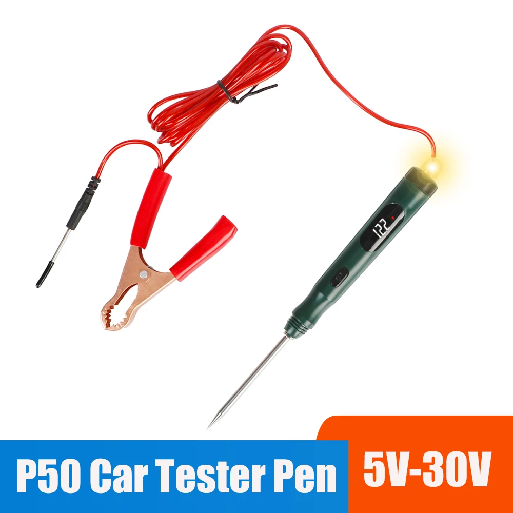 

Line Detector Car Tester Universal Positive Negative Power Detector Electrical Circuit Test Pen Multifunctional P50 5-30V