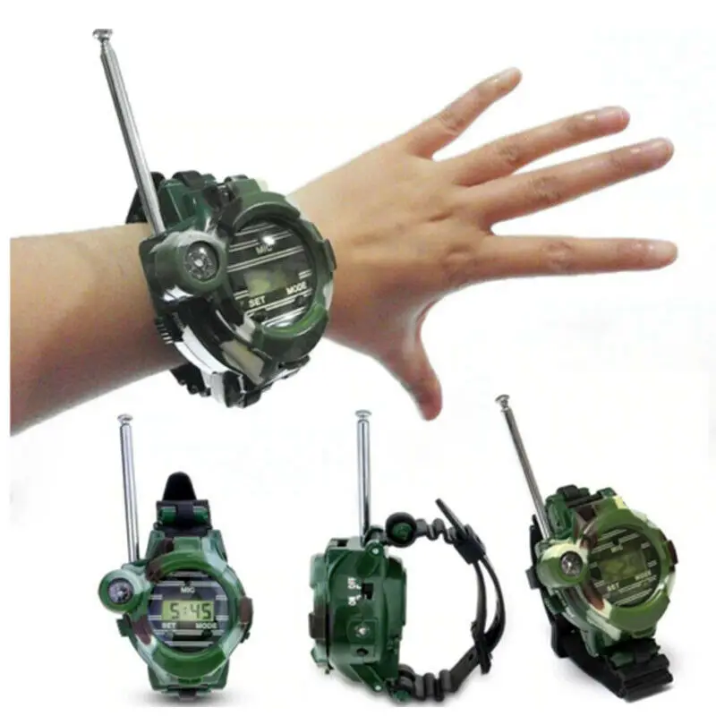 

2PCS Kids Boy Toys 7 in1 Walkie Talkie Army Watch Interphone Game
