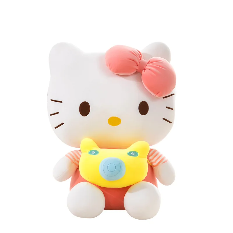 

Kawaii Sanrio, плюшевая кукла Hello Kitty, игрушка КТ, кот с камерой, кукла, подушка для девочки, мягкие набивные животные, супер очаровательный подарок ...