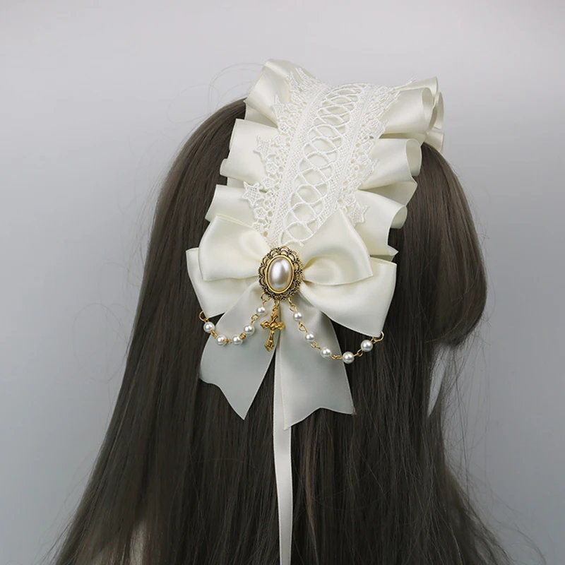 

New Lovely Sweet Lolita Lace Hairband Anime Maid Cosplay Hair Hoop Lace Ribbon Bowknot Headband Hair Accessories Girls Gifts