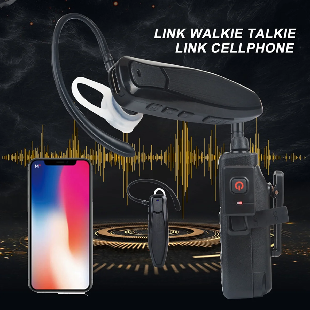 Беспроводная Bluetooth-гарнитура PTT Walkie Talkie гарнитура с разъемом Hands- K для микрофона