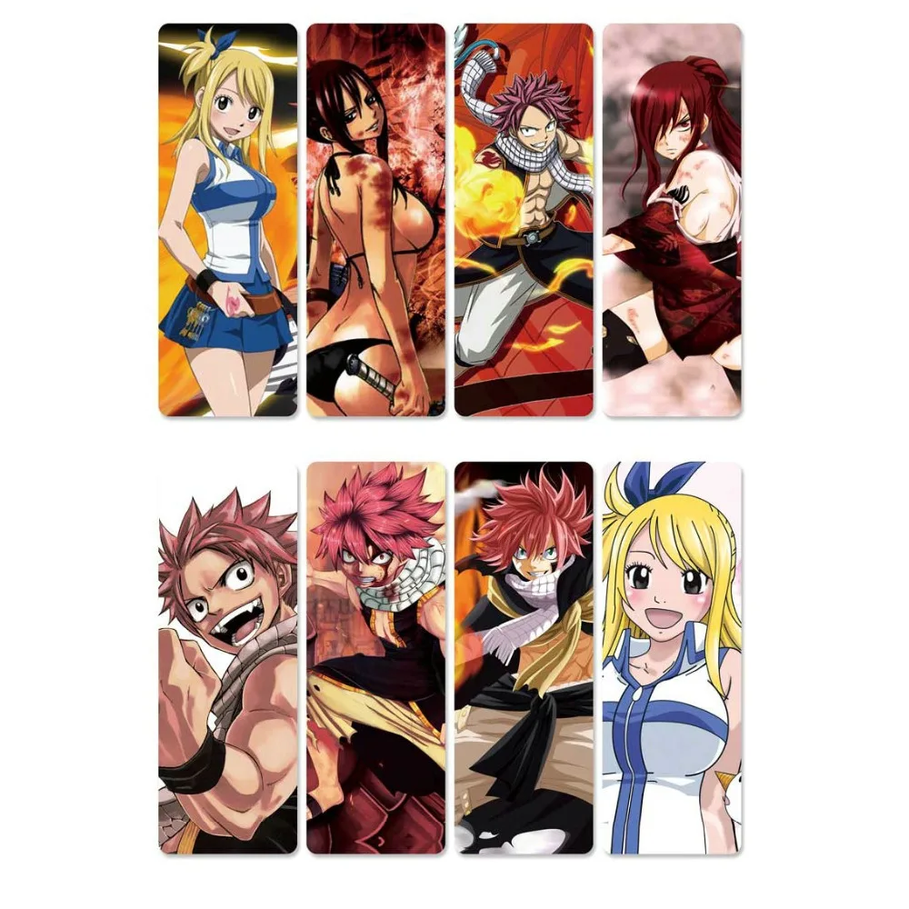 

Fairy Tail Anime Bookmarks Waterproof Transparent PVC Plastic Bookmark Beautiful Book Marks Gift