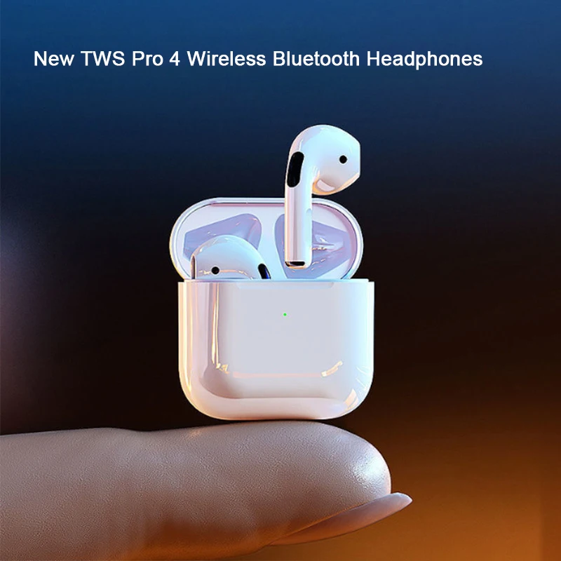 

TWS Pro 4 Wireless Earphones Bluetooth Earbuds In-Ear Stereo Headset with Mic Charging Box Headphones 2022 Fine Mini Earpuddings