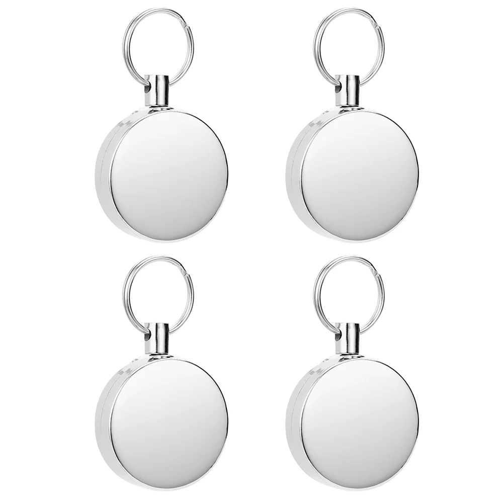 

4 Pcs Keyring Chain Stainless Steel Anti-Loss Key Chain for Outdoor