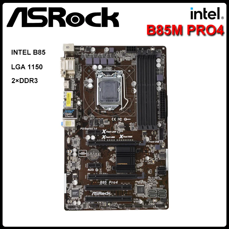 

Материнская плата LGA 1150 ASRock B85M PRO4, материнская плата DDR3 1150 Intel B85 32G SATA III USB3.0 PCI-E 3,0 Micro ATX для смартфонов Xeon