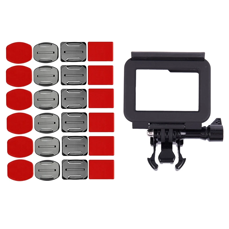 

1Pcs Plastic Protective Standard Border Frame Case & 1 Set Helmet Accessories Kit Set For Gopro Hero 5
