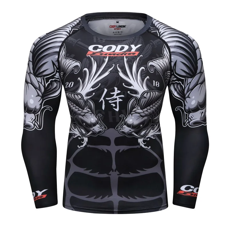 

Фирменные майки BJJ MMA, тренировочная компрессионная футболка Rashguard для тренировок в тренажерном зале, мужские тренировочные фитнес-трико, бо...