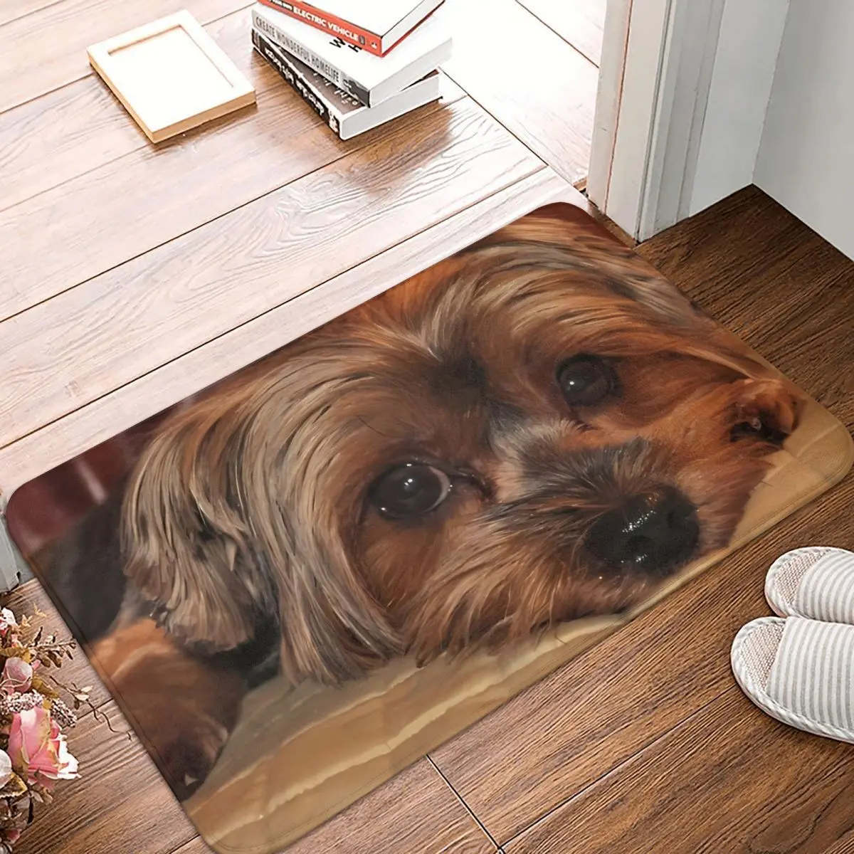 

Yorkshire Terrier Kitchen Non-Slip Carpet Be Stranded Living Room Mat Entrance Door Doormat Floor Decoration Rug