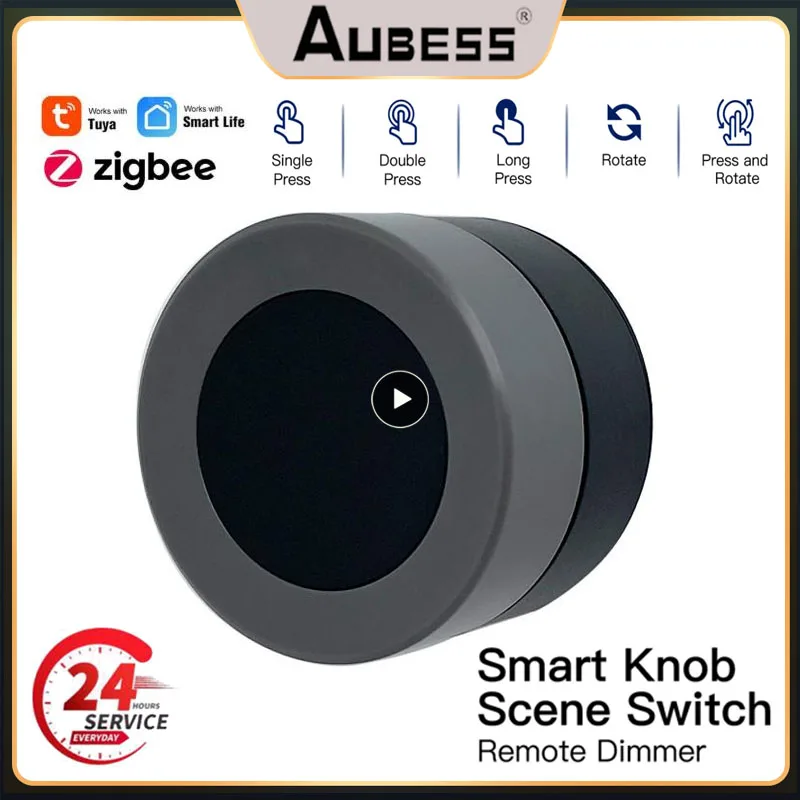 

New Tuya ZigBee Smart Knob Switch Wireless Scene Switch Button Controller Battery Powered Automation Scenario Smart Life App