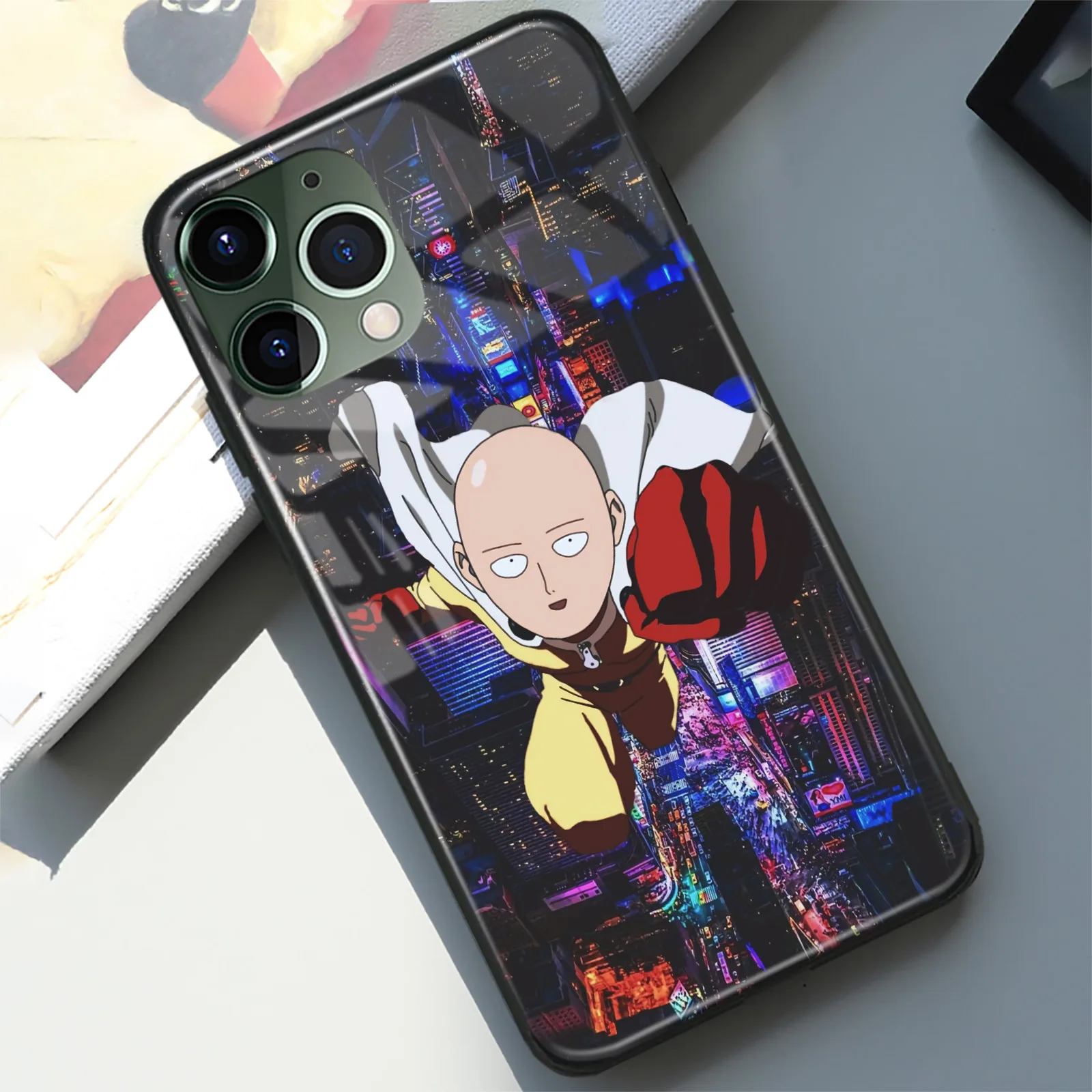 

Saitama One Punch Man Japanese Anime Phone Case for iPhone 13 12 11 Mini Pro XS Max 6s SE X XR 7 8 Plus Cover Soft Glass Shell