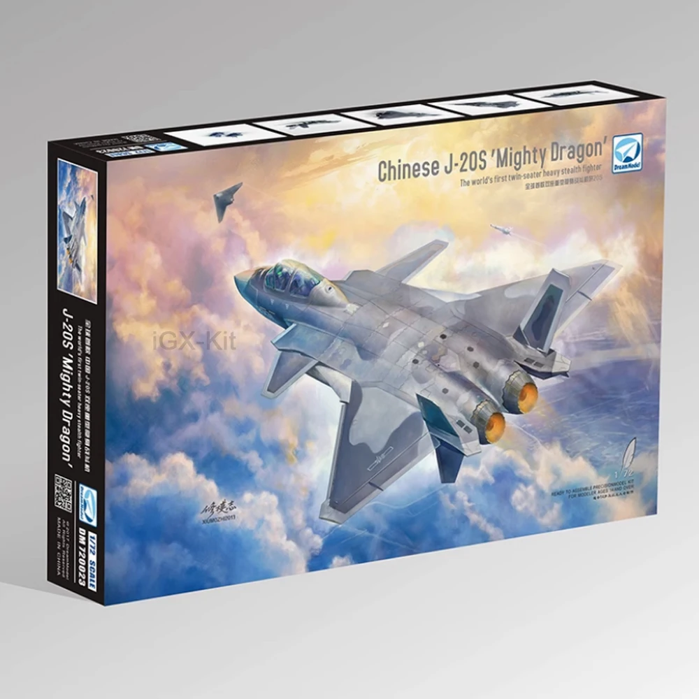 Мечта DM 720023 Масштаб 1/72 PLA J20 J-20S J-20 Mighty Dragon Stealth Fighter Jet Hobby Craft Игрушка Пластиковая