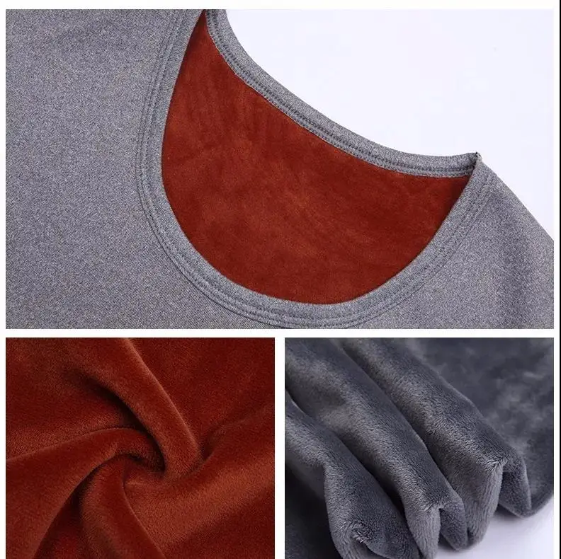 Womens Thermal Underwear for Men Fleece Lined Tops Cami Tank Vest Camisoles Thermal Shirt Thermo Undershirt Winter Inner Wear