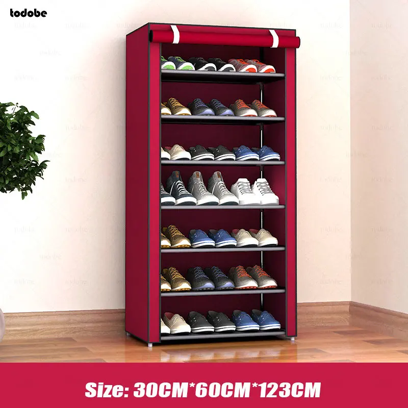 

Multi-layer Shoe Rack Nonwoven Fabric Dustproof Shoe Shelf Saving Space Shoes Organizer Stand Holder Removable Home Shoe Cabinet
