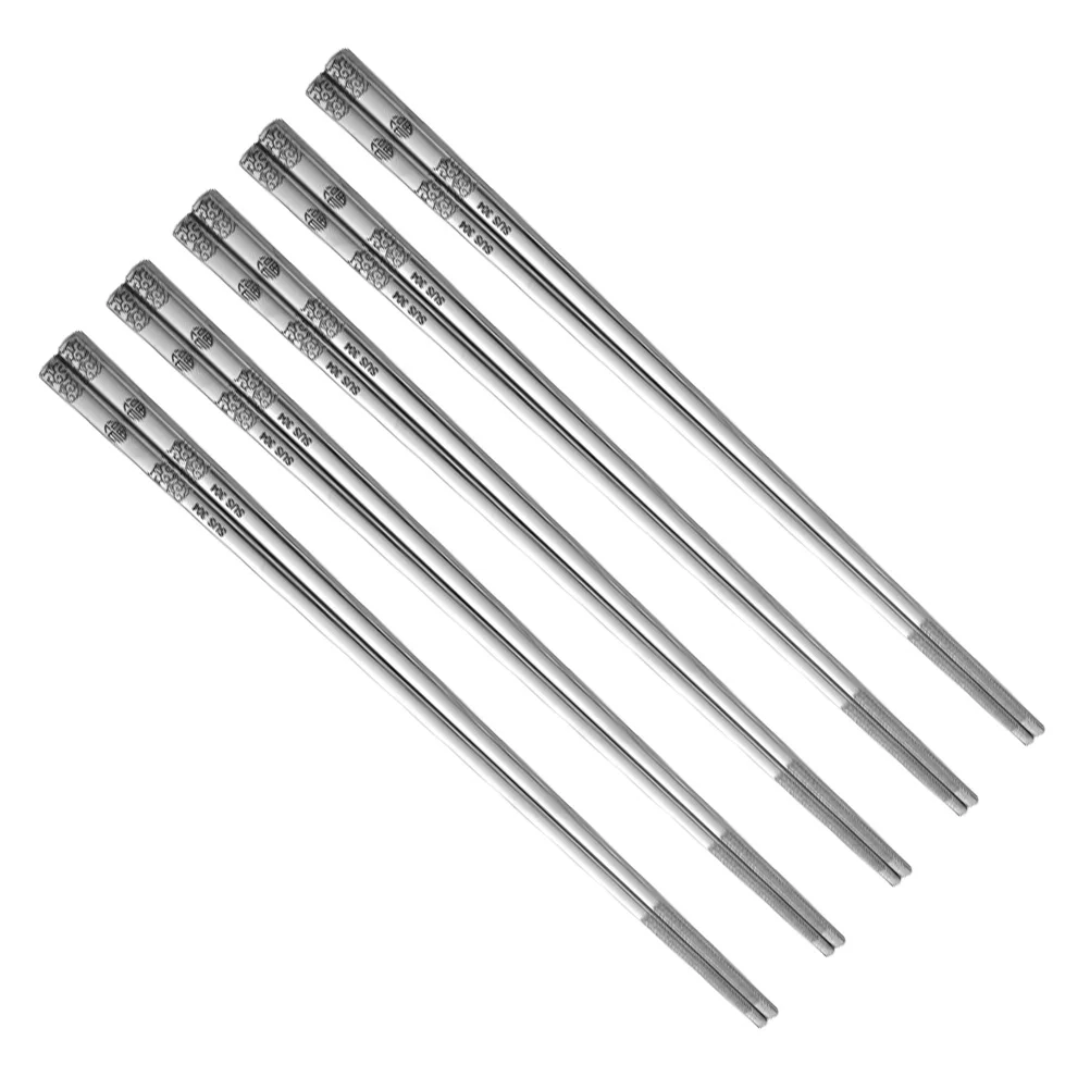

5 Pairs of Durable Mould-Proof Food Serving Chopsticks Tableware for Home