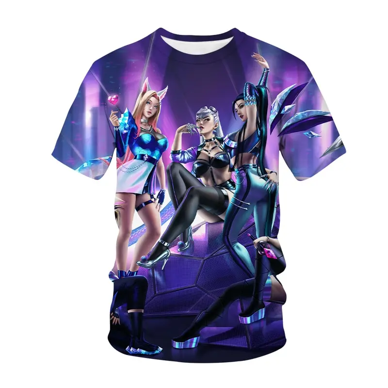 

League of Legends Hot Game LOL Arcane T-Shirts 3D Print Streetwear Sexy Girls Men Women O-Neck T Shirt Oversized Kids Tees Tops