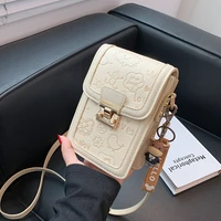 phone bag with strap new womens all match messenger bag cartoon embossing small square bag popular mobile phone bag