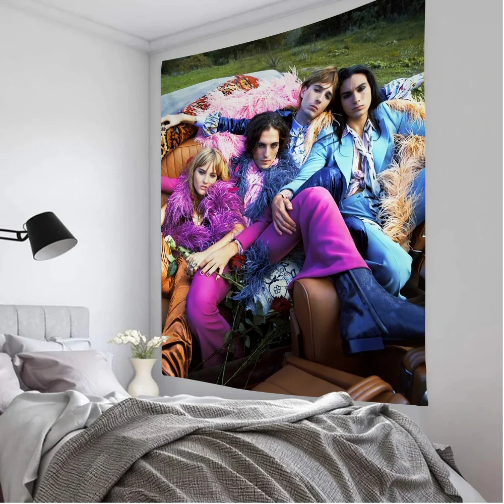 Maneskin Damiano David Chart Tapestry Home Decoration Hippie Bohemian Divination Wall Hanging Decor