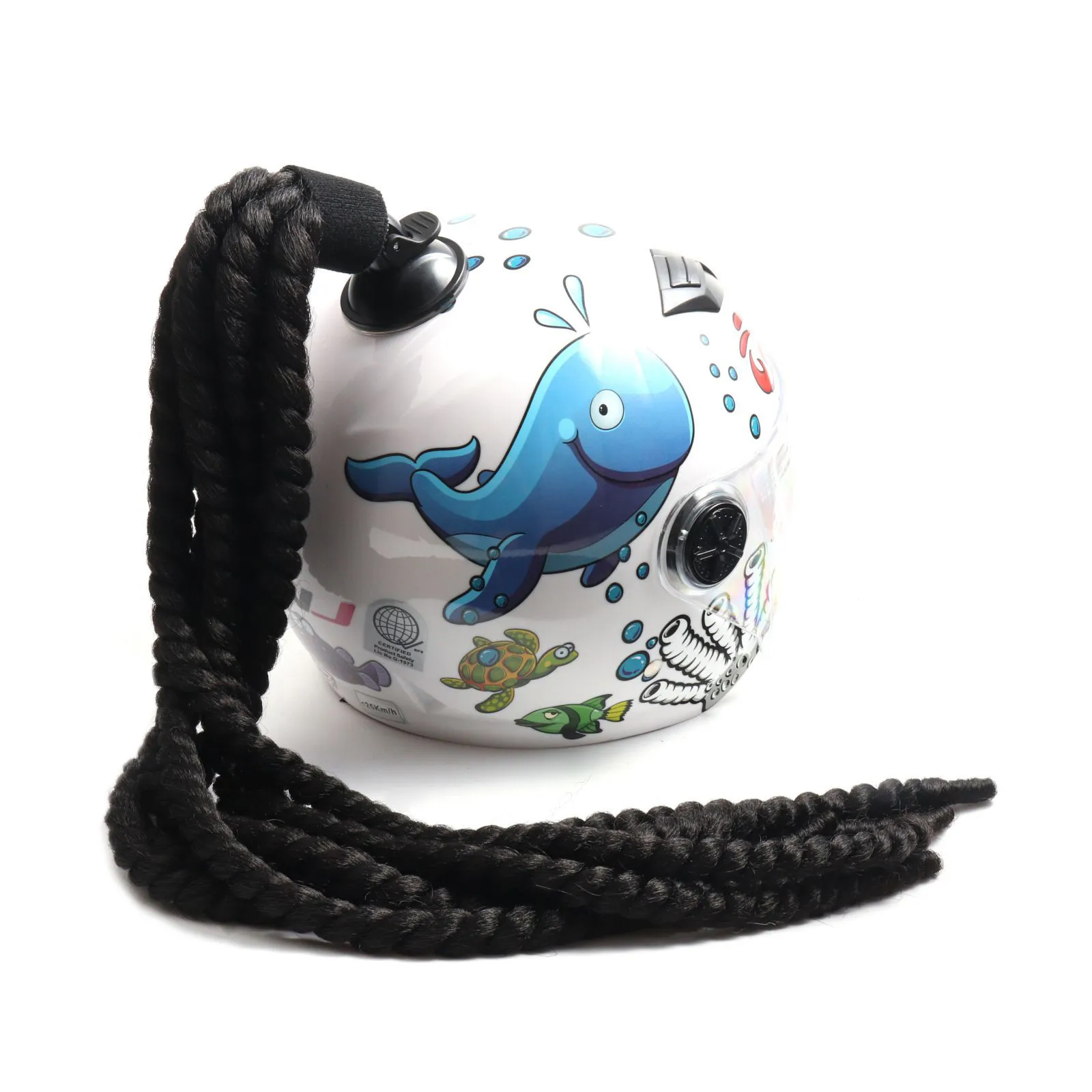 

Косички для шлема с присосками, 6 витков, косичек, косички, конский хвост, аксессуары для езды на мотоцикле, велосипеде, велосипеде