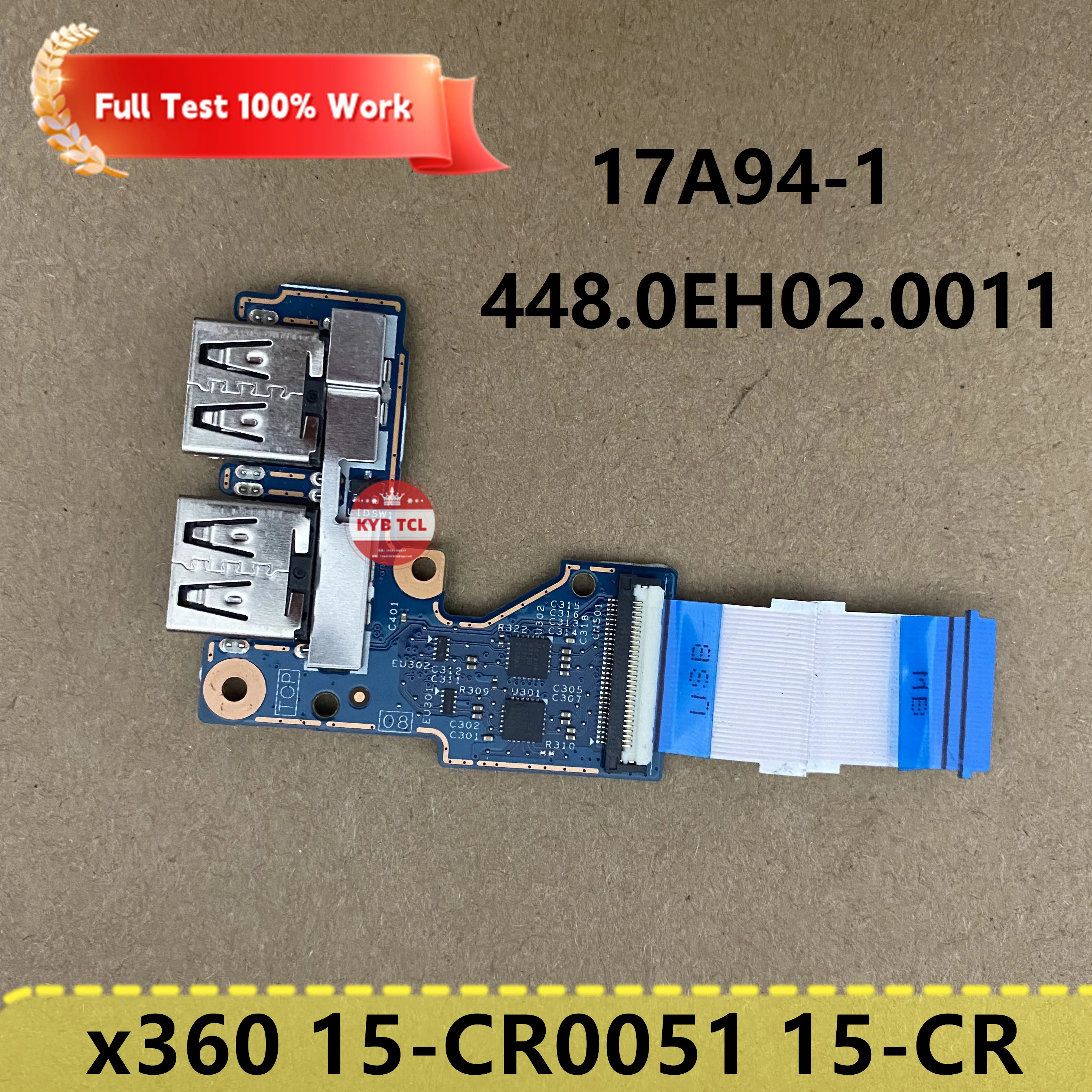 

Подлинный HP павильон x360 15-CR0051 15-CR 15.6" ноутбук USB Board W/ Cable 448.0EH02.0011 17A94-1 450.0EH02.0001 ноутбук оригинальный