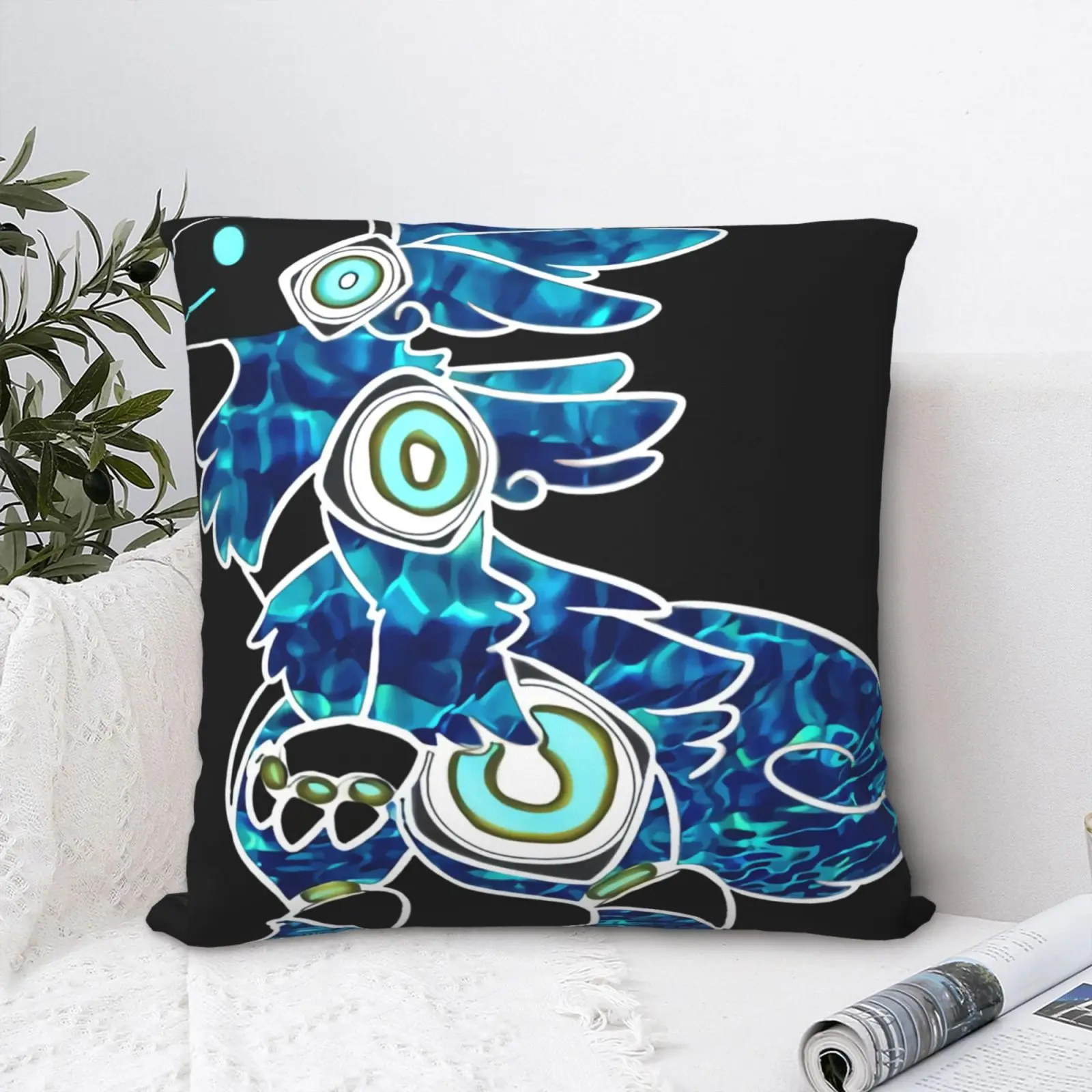 Пушистая пушистая наволочка протоgen морская синяя летняя Наволочка на подушку