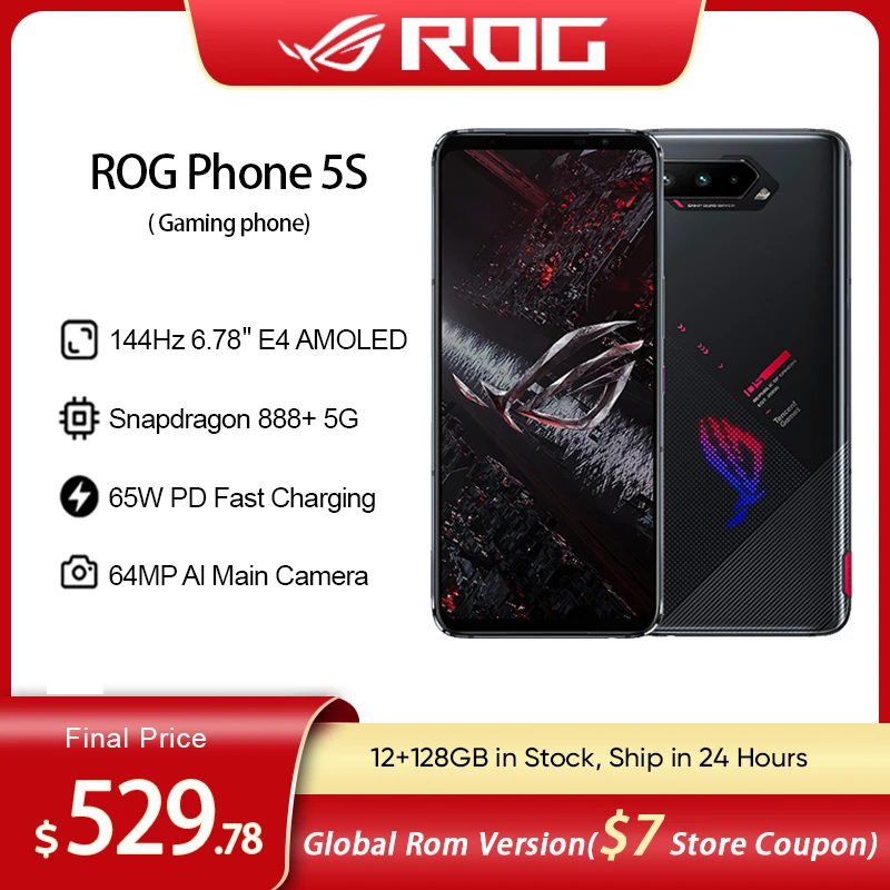 global rom asus rog phone 5s 5 s 5g smartphone snapdragon 888 6 78 144hz amoled 6000mah 65w fast charging gaming phone nfc free global shipping