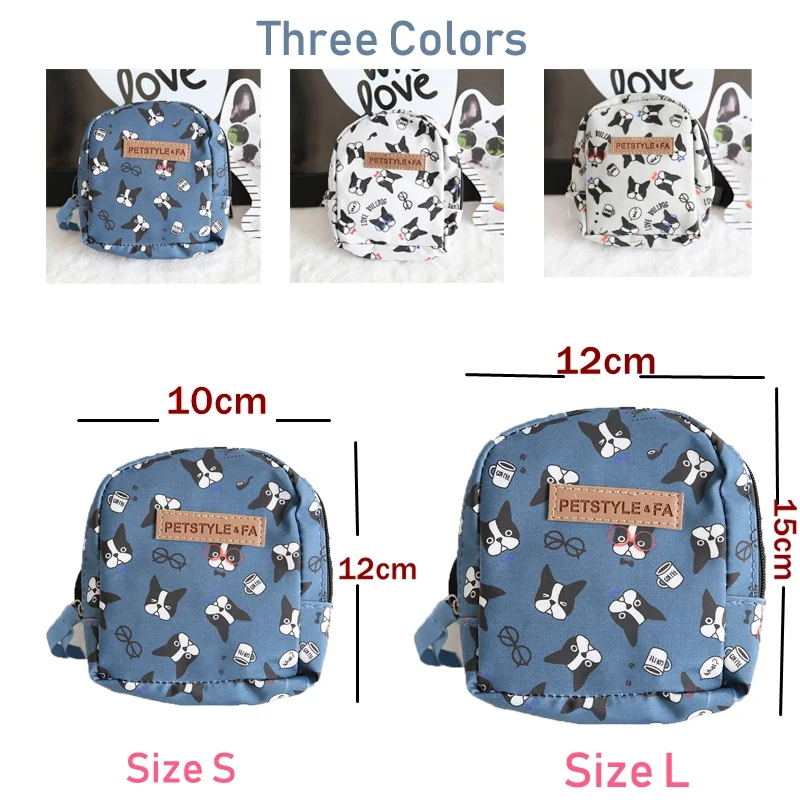 Dog Backpack French Bulldog Terrier Print Pet Harness Leashes Set Small Animal Chest Rope Leading Product Chihuahua |