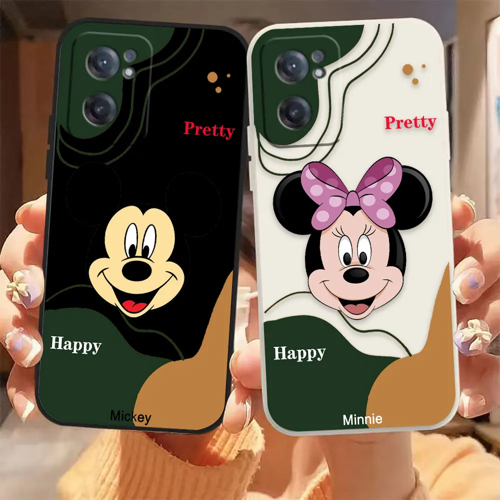 

Mickey Minnie Mouse Face Phone Case For Oneplus 11 10 9 9R 9RT 8 8T 7 7T ACE 2 NORD CE 2 Lite Pro Colour Liquid Case Funda Shell