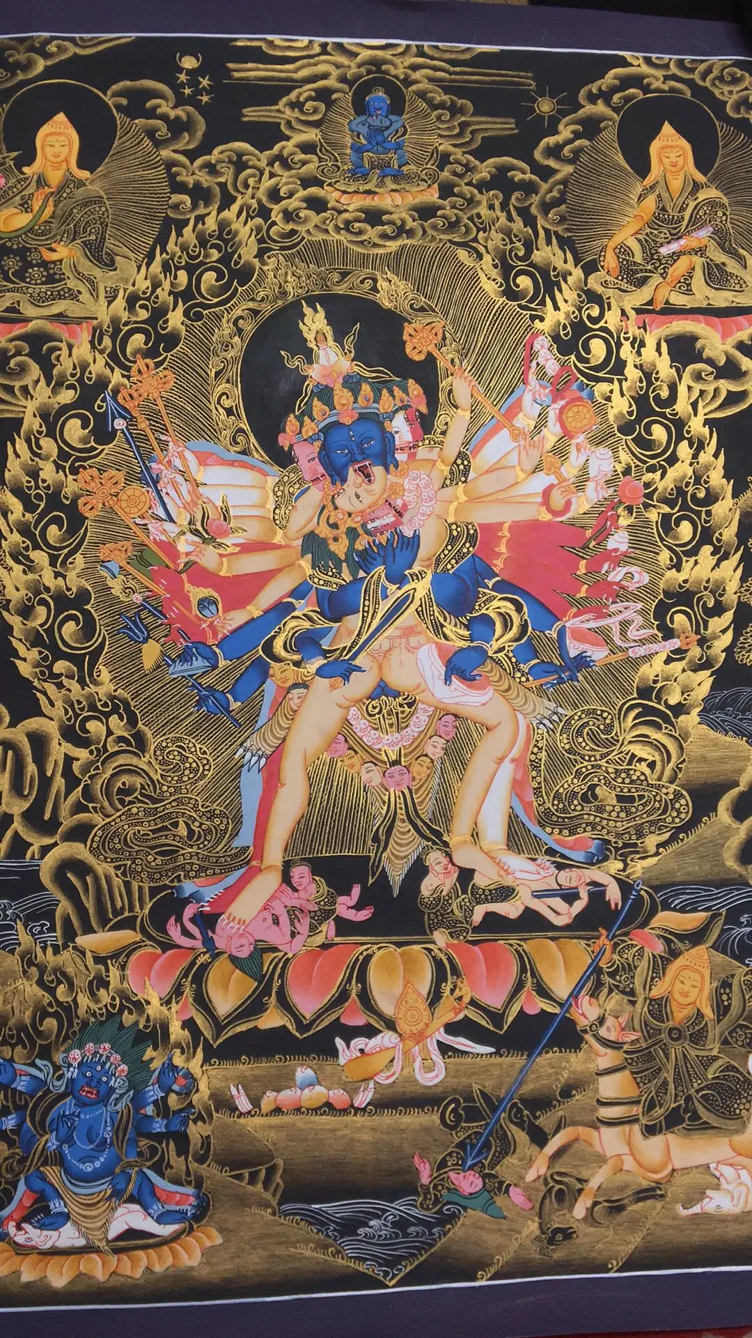 

Kalachakra Thangka Hand-painted Thangka Hanging Paintings by Nepalese Lama