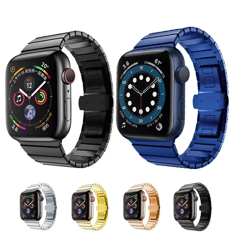 

Ремешок из нержавеющей стали для Apple Watch series 7 band, металлический браслет для iwatch 6 5 4 44 мм 40 мм, 41 мм 45 мм