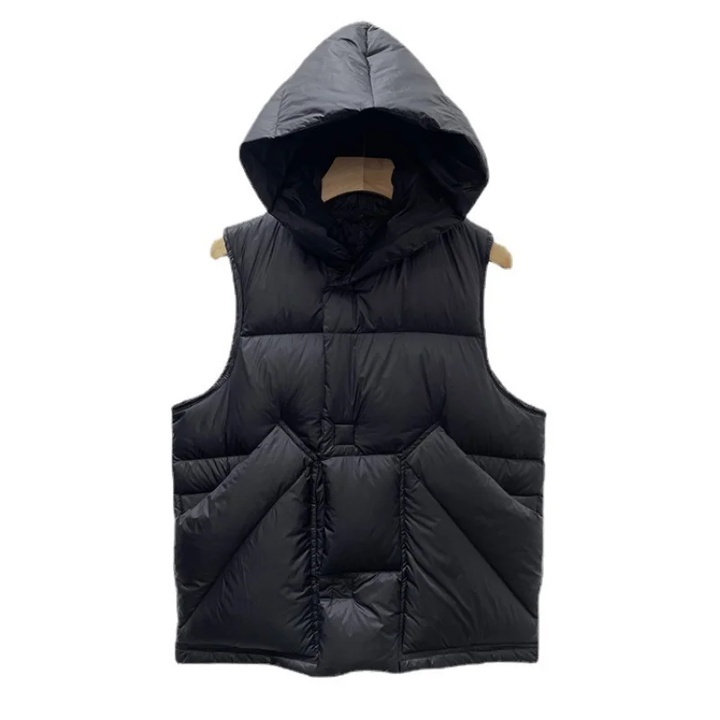 2022 Hooded Short Down Jacket Vest White Duck Down Vest Waistcoat Sleeveless Vest