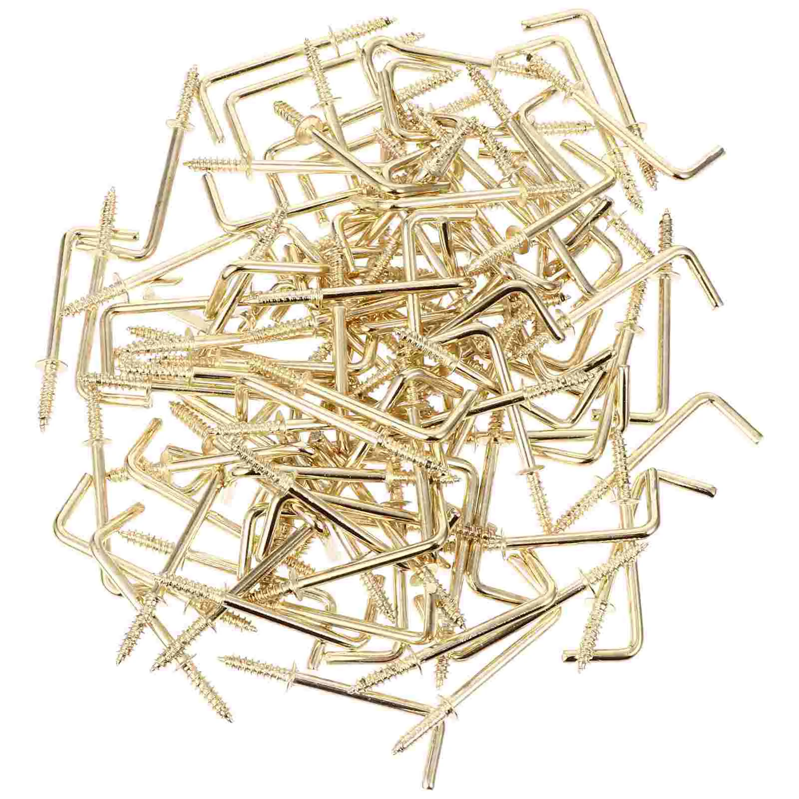 

100pcs Steel Straight Angle Screw Hooks L Hooks Self-Tapping Screws Hooks