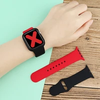 casesilicone strap for apple watch band 44mm 40mm 38mm 42 mm rubber belt bracelet iwatch serie se 3 4 5 6 watchband