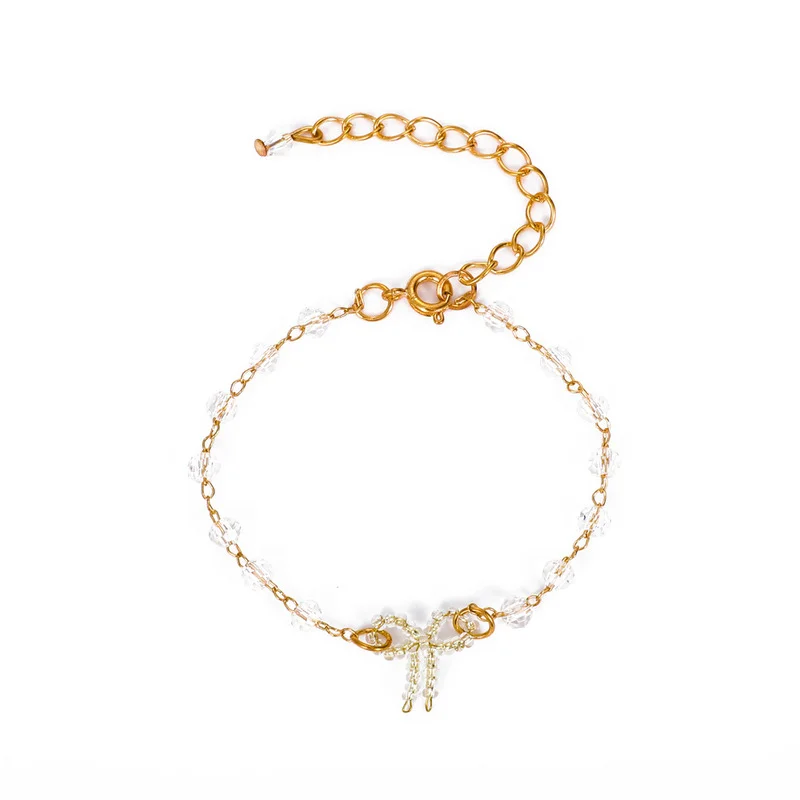 

2022 New Ins Temperament All-match Bow Crystal Bracelets for Women Fashion Creative Light Luxury Jewelry Crystal Bracelet