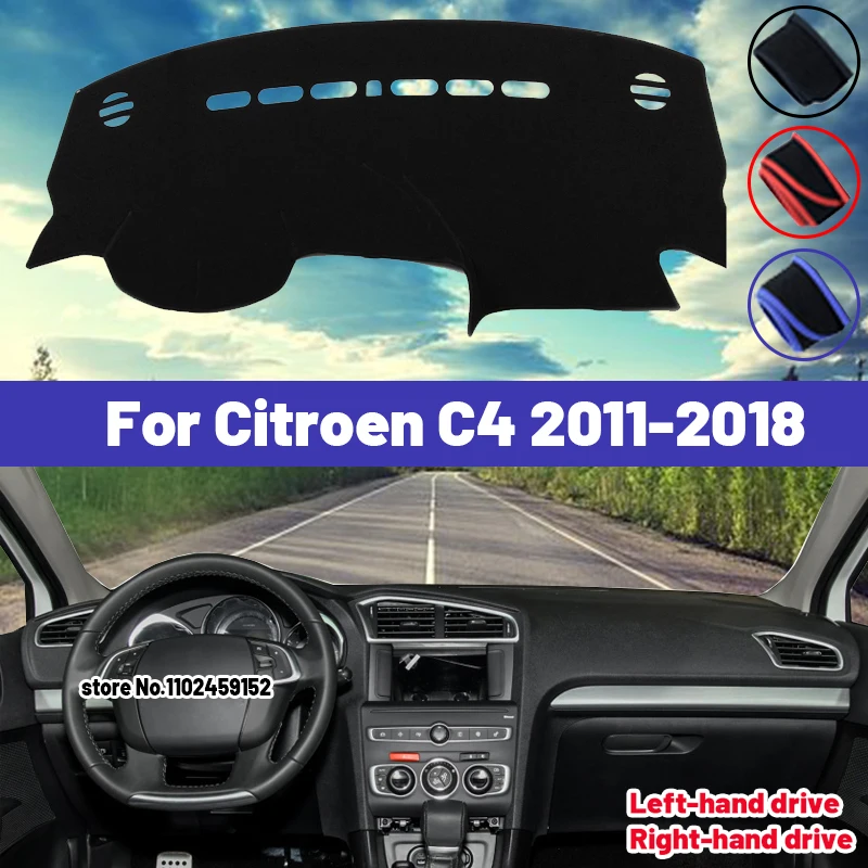 

High Quality For Citroen C4 MK2 2011 - 2018 Car Dashboard Cover Mat Sun Shade Avoid Light Pad Carpets Anti-UV 2015 2016 2017