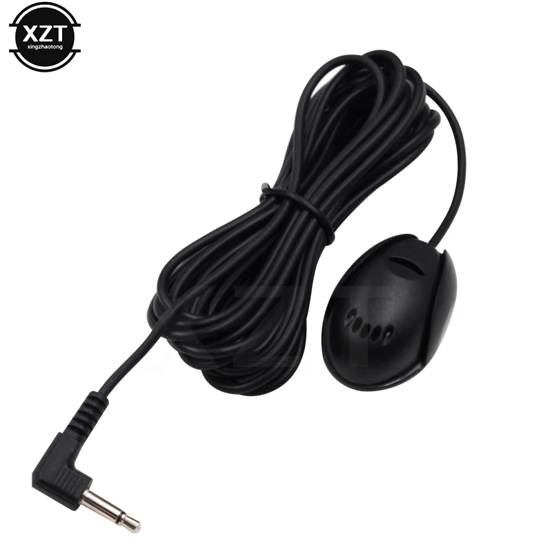 

Mini 3.5mm Wired Paste Type External Microphone Car Audio Mic For DVD Radio Stereo Player Meeting Speaker 3M Cable Black