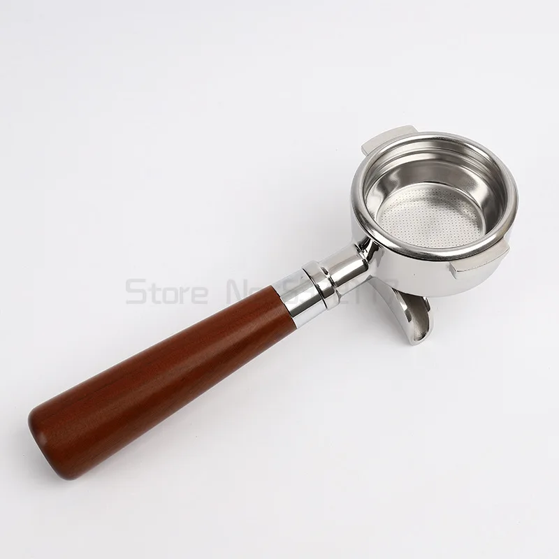 

Бинауральная Кофеварка из нержавеющей стали с ручкой, подарочная коробка в комплекте, сетчатый фильтр без дна, универсальный инструмент для эспрессо из дерева.