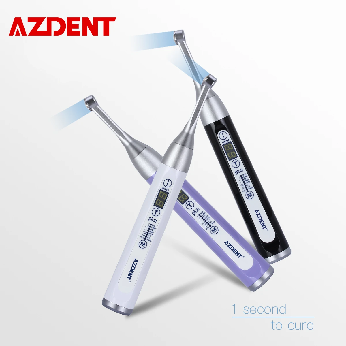 AZDENT Dental Wireless LED Plus 105 Cure Light Lamp 1 Second Curing High Power Wide Spectrum 2500 mw/cm² Dentist Instrument