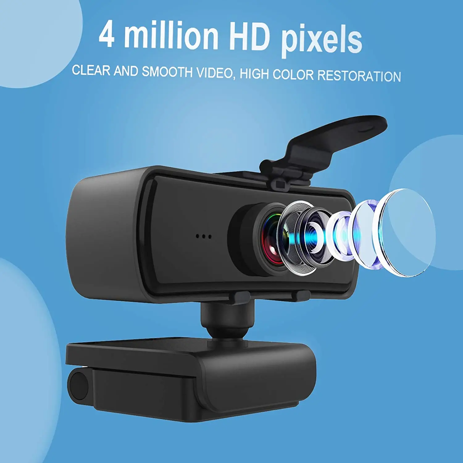 

2K Webcam HD 2040*1080P Computer PC WebCamera with Microphone Rotatable Cameras for Live Broadcast Video Calling Conference Work