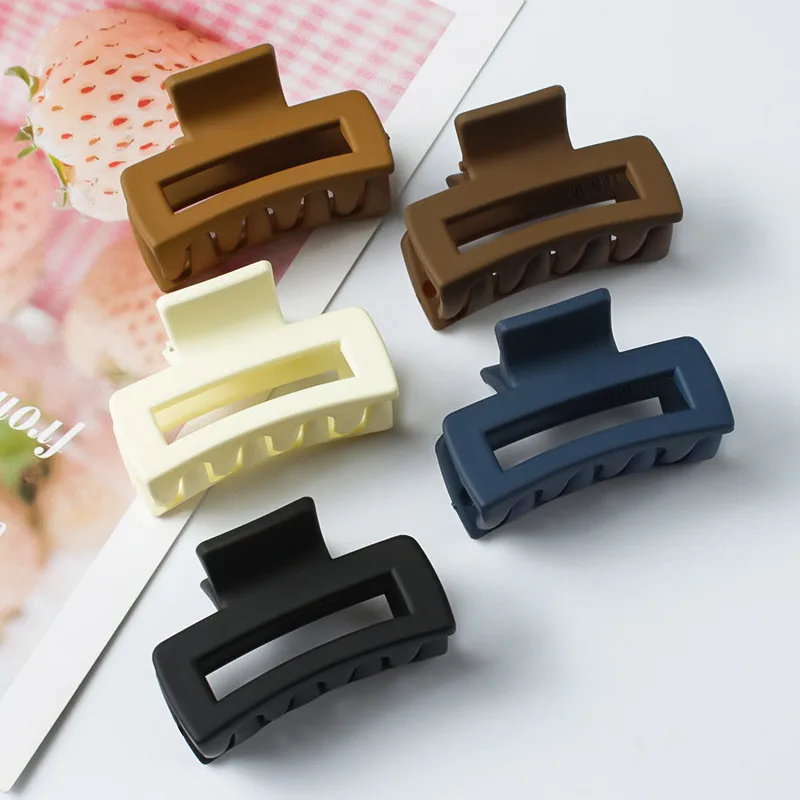 

New simple frosted back head girl hair clip girl temperament versatile square small headdress hair grab