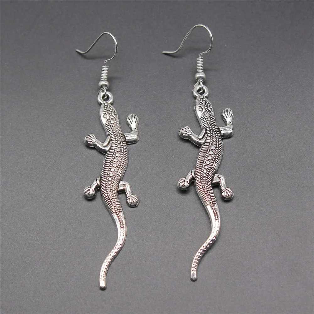 Модные серьги ручной работы в простом дизайне антикварного серебряного цвета