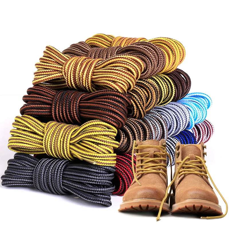 

1Pair Round Shoelaces 70cm-150cm Polyester Two-tone Stripes Martin Boots Shoelace Casual Sport Shoes Sneakers Lace Shoestring