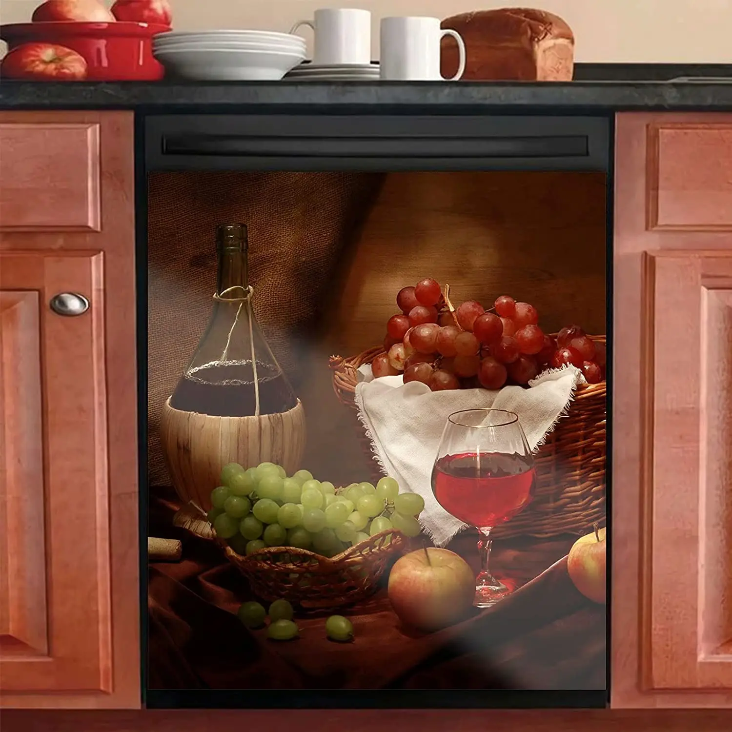 

Magnetic Dishwasher Door Cover,Decorative Panel Decal for Washer,Refrigerator Sticker Dish Washer Cover for Kitchen Decor,Vinyl