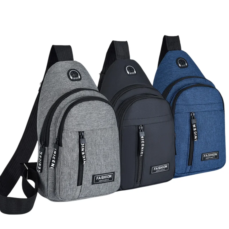 

Business Men Single Shoulder crossbody bag Casual Canvas Travel Sports 2023 New Chest Bag Simple Nylon Fashion solid Waterproof