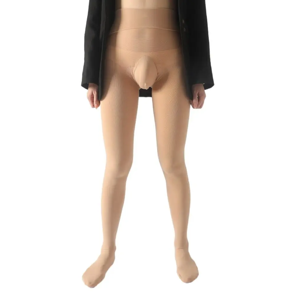 Casual Solid Color Men's Elastic Pantyhose High Deep Crotch Seamless Sheath Tights Bottom Pants Warm Long Johns Men Boy