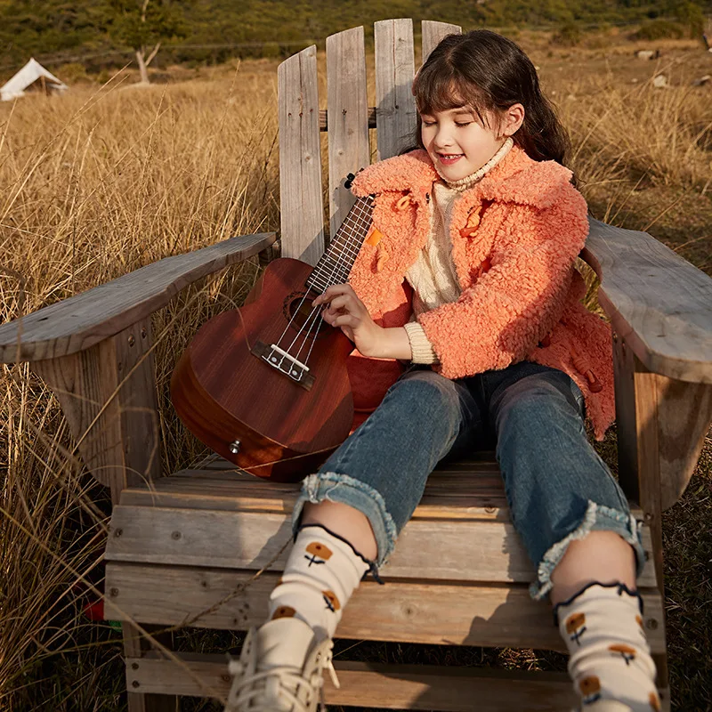 Модная детская зимняя куртка для девочек плотное флисовое теплое пальто из