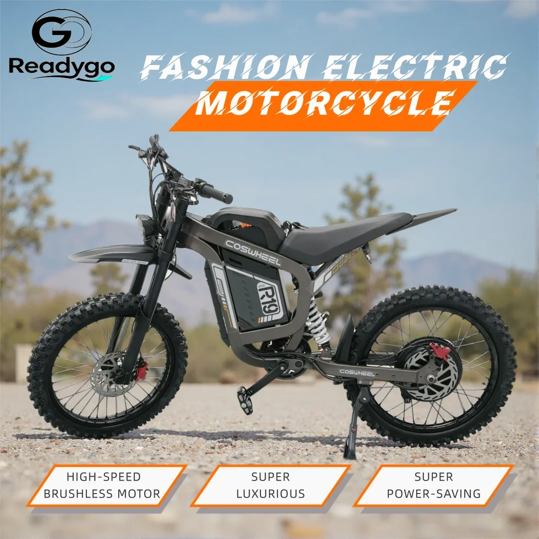 Фото Электрический кроссовый мотоцикл Readygo COSWHEEL R19, 6000 Вт, высокая мощность, аккумулятор 72В40Ач, для взрослых, скорость 85 км/ч, горный электровелосипед для бездорожья, литиевый №1